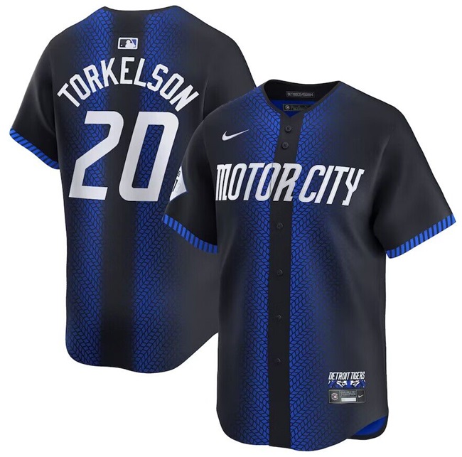 Youth Detroit Tigers #20 Spencer Torkelson 2024 Navy City Connect Cool Base Limited Stitched Baseball Jersey